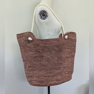 Heidi Klein Brown Raffia Bag With Rope Handles‎ Luxury Resort Beach